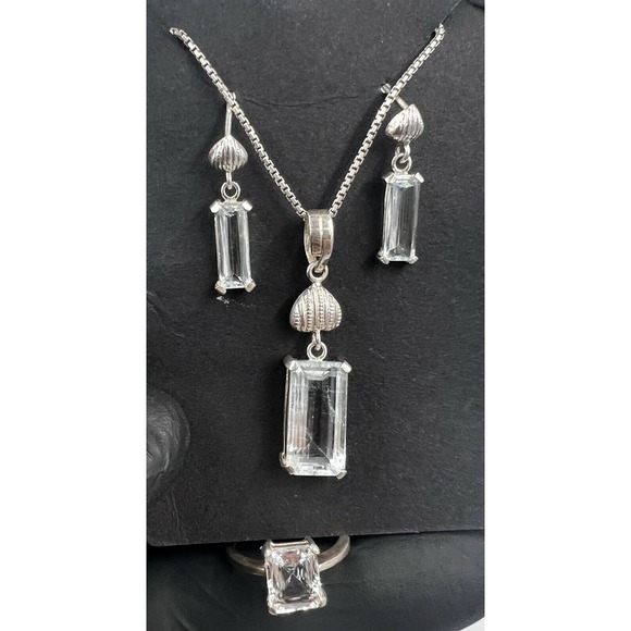 Aquamarine Gemstone Handmade Jewelry Set Stone Mine Gilgit Pakistan - Picture 4 of 11